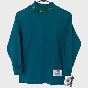 Vintage NFL Jacksonville Jaguars Mock-Neck Long-Sleeve Shirt Teal Mens Small New